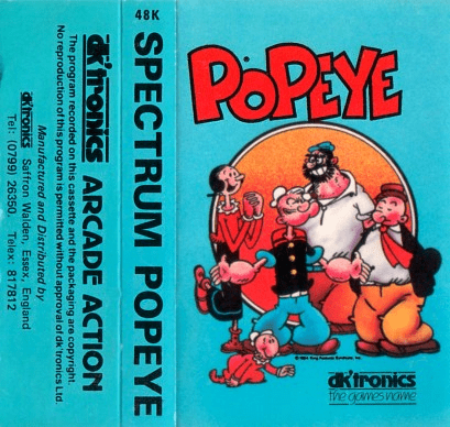 Popeye box art for ZX Spectrum